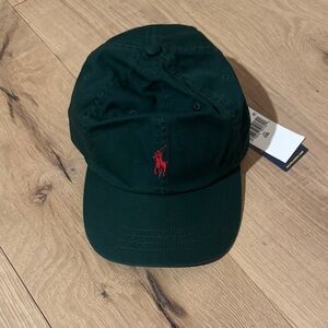 Ralph Lauren Dark Green Cap with Red Embroidery